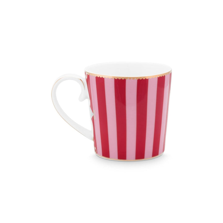Tassen groß 2er-Set LOVE BIRDS MEDALLION Stripes RED