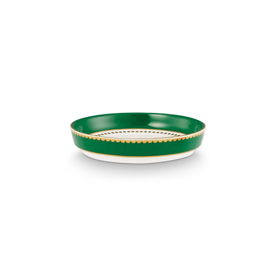 Tea for One LOVE BIRDS MEDALLION Stripes GREEN