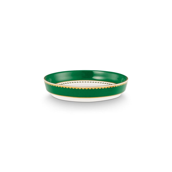 Tea for One LOVE BIRDS MEDALLION Stripes GREEN