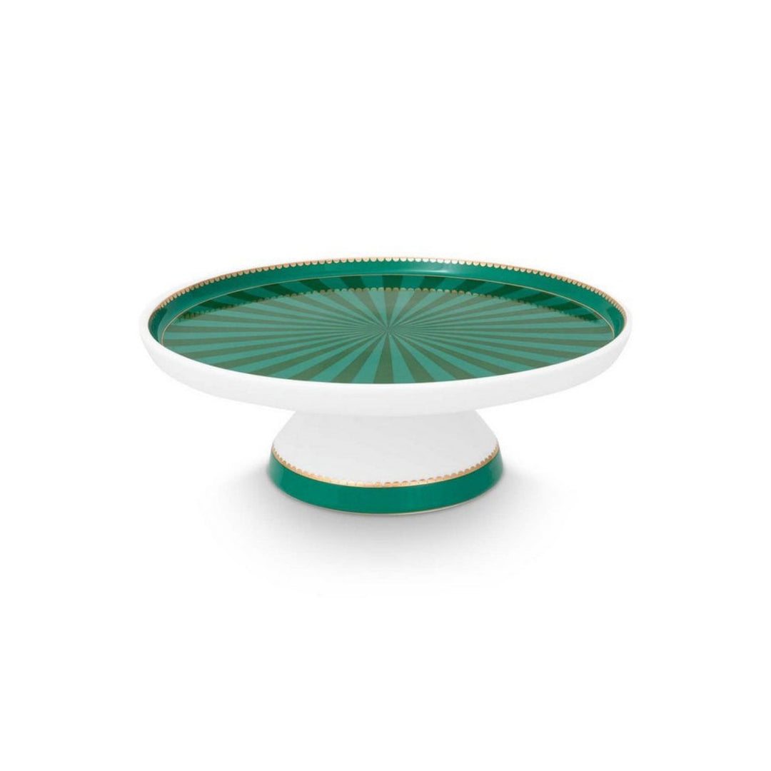 Mini Cake Tray LOVE BIRDS Stripes GREEN 24cm