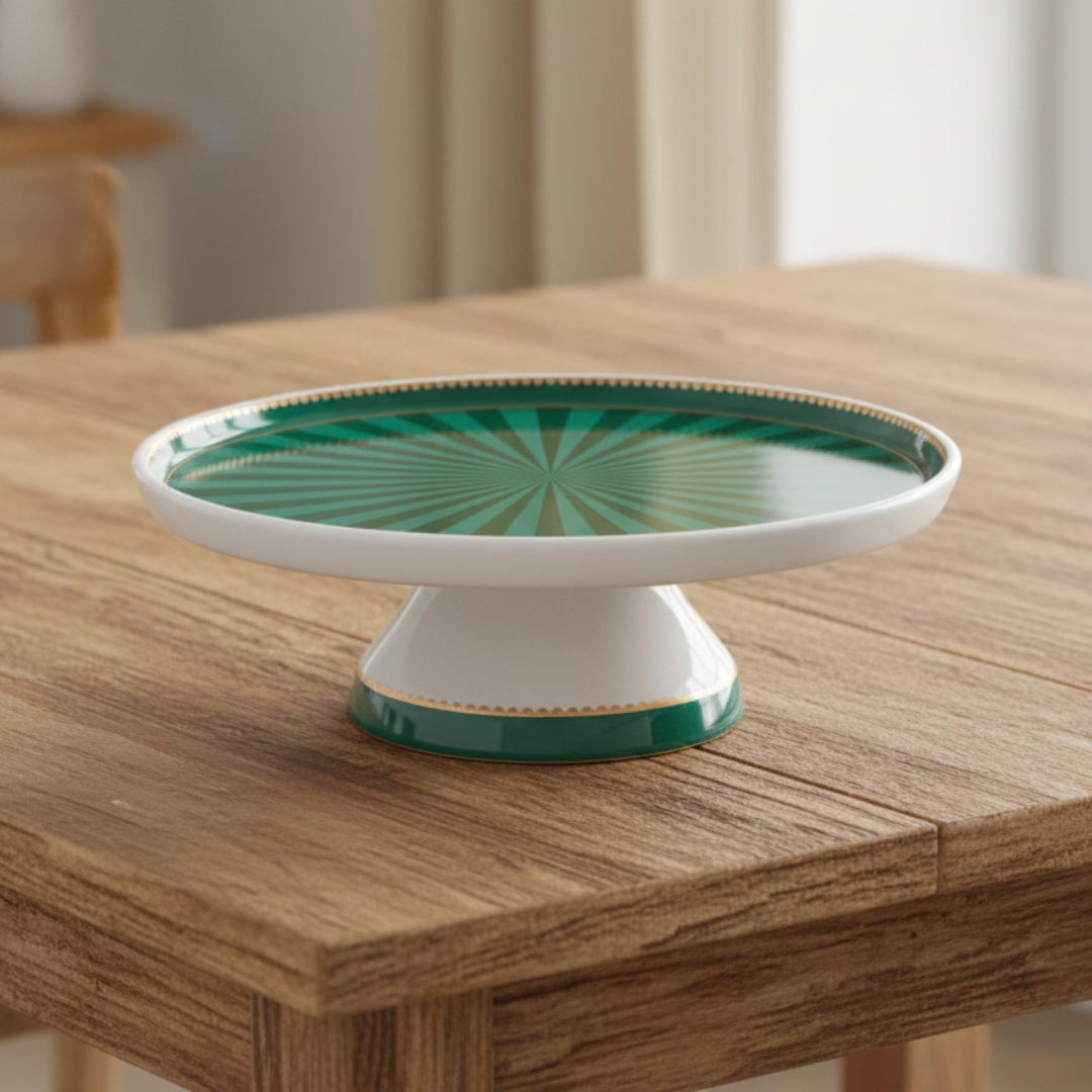 Mini Cake Tray LOVE BIRDS Stripes GREEN 24cm