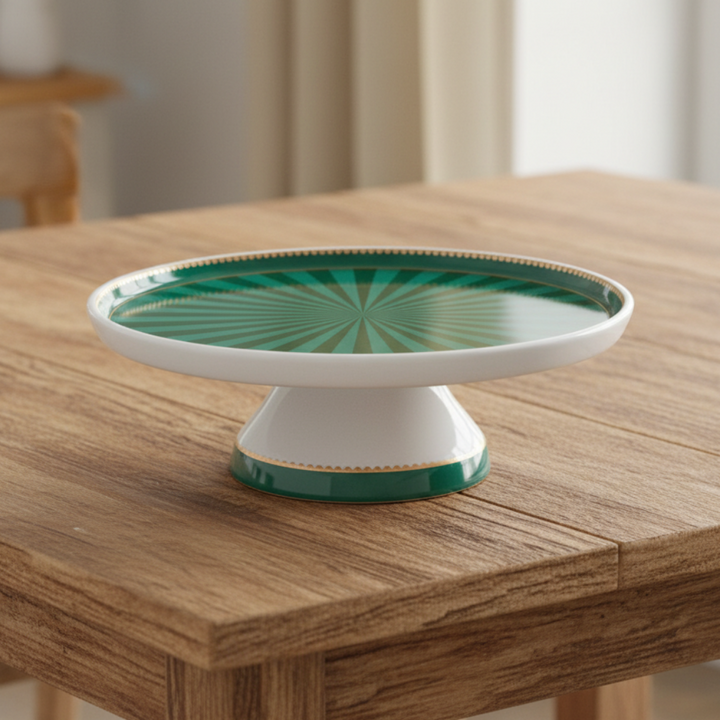 Mini Cake Tray LOVE BIRDS Stripes GREEN 24cm