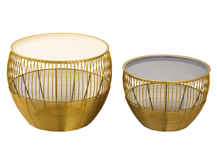 Couchtische - Beistelltische - Sofatisch GLAMIRA - Dekotische 2er-Set Gold