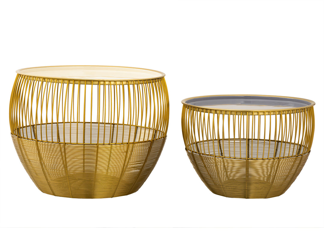 Couchtische - Beistelltische - Sofatisch GLAMIRA - Dekotische 2er-Set Gold