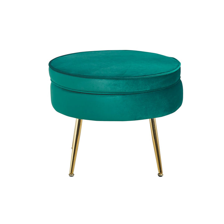 Hocker ARIELLE - Sitzpouf - Rund Samt Grün