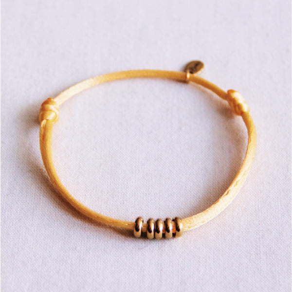 Armband - Satinband RINGS Gold - Gelb