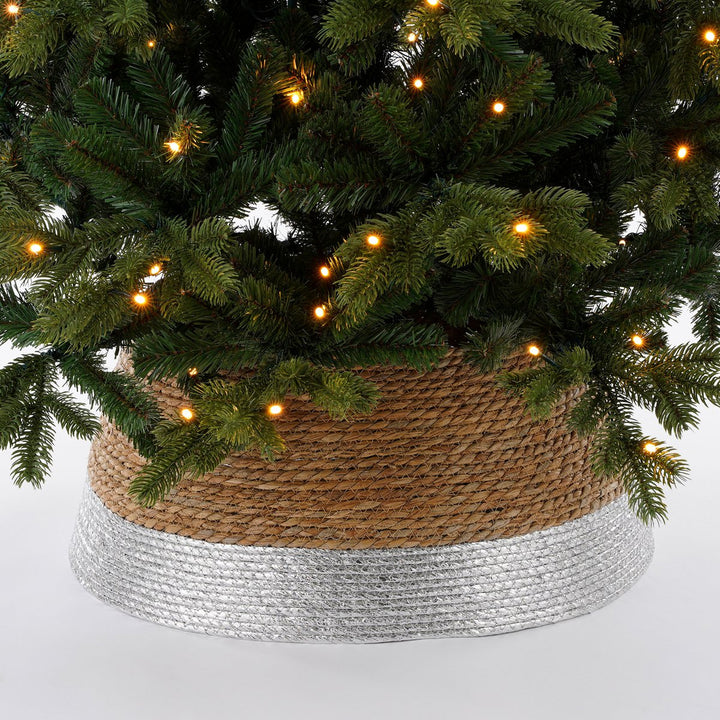 Weihnachtsbaum Korb - H26 x Ø50 cm - Seegras - Silber