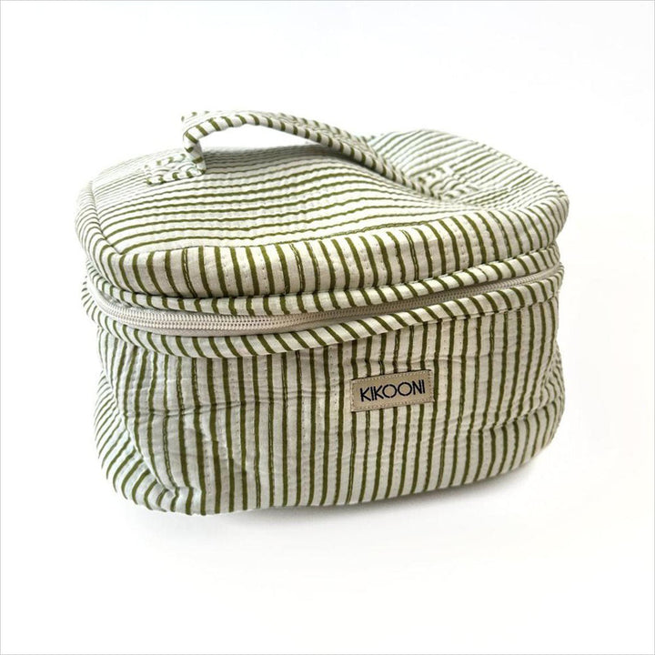 handgemachte große Kosmetiktasche Big Beauty STRIPES WITH P - Innenfutter Baumwolle