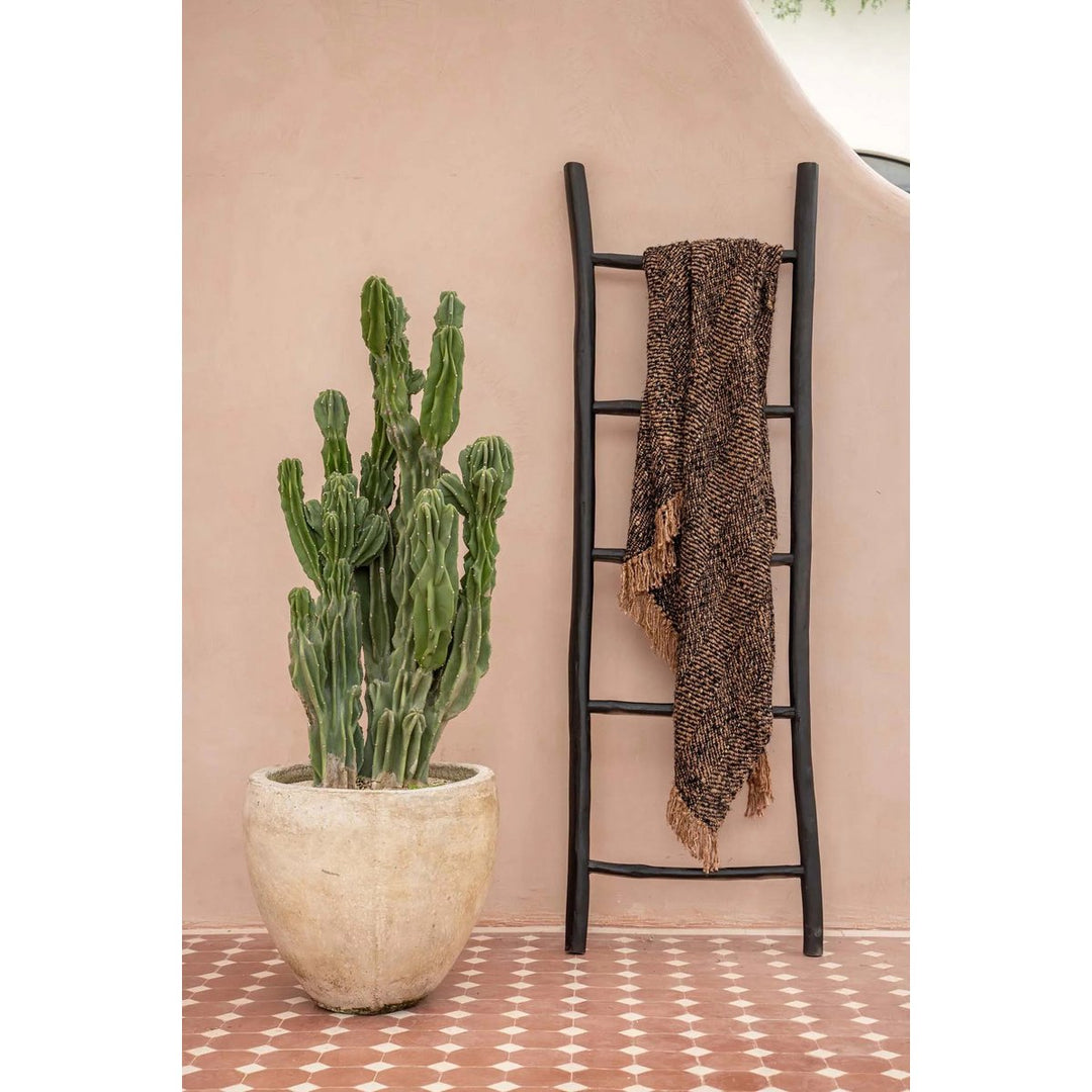 TULUM Leiter schwarz - Handtuchhalter - Garderobe - Dekoleiter