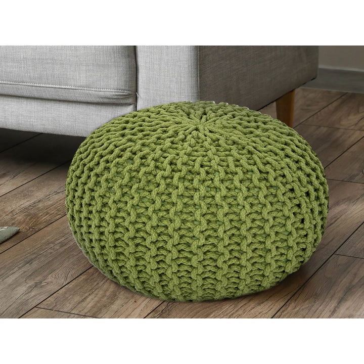 Sitzhocker - Dekohocker - Sitzpouf - Grobstrick Bodenkissen - Fußhocker - Ø55cm - div. Farben