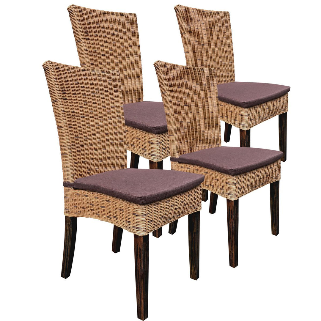 Esszimmer Stühle CARDINE - Korbstühle - Rattan - 4er-Set Cabana