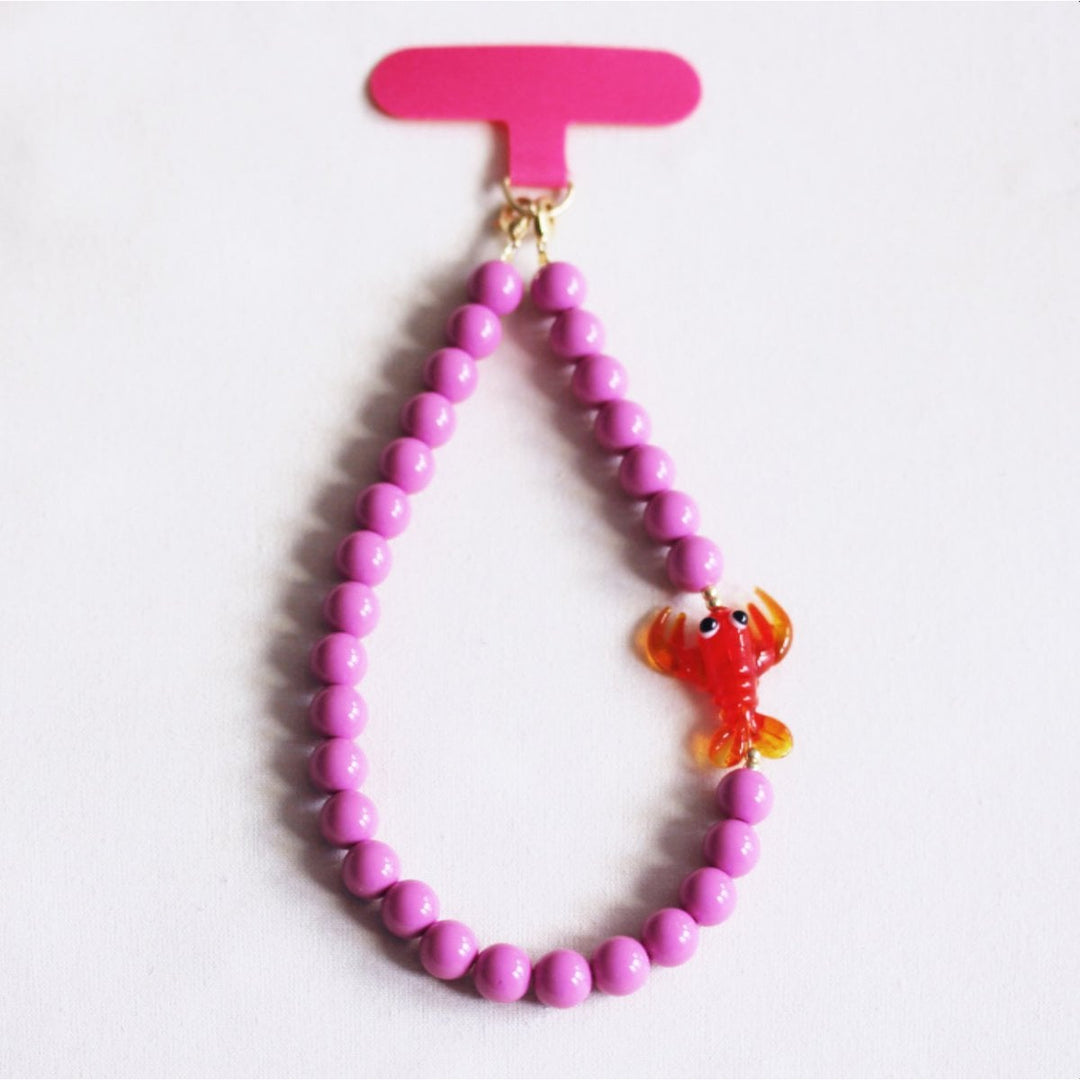 Handyband - Charm LOBSTER - Perlenkette Lila