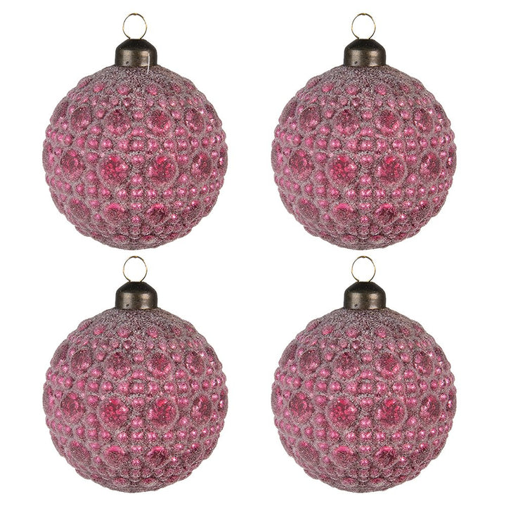 Weihnachtskugeln Ø 8x8 cm / Glas / 4er-Set