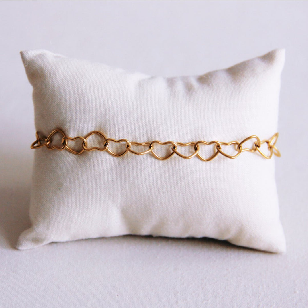 Armband mit Gliedern in Herzform - Gold