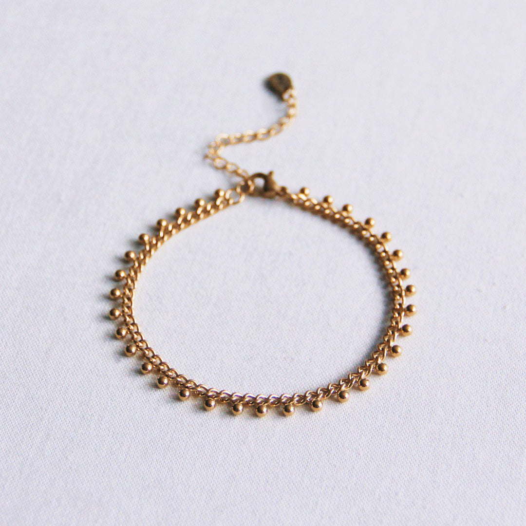 Armband - Kettenarmband mit Kugeln - Gold