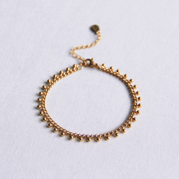 Armband - Kettenarmband mit Kugeln - Gold