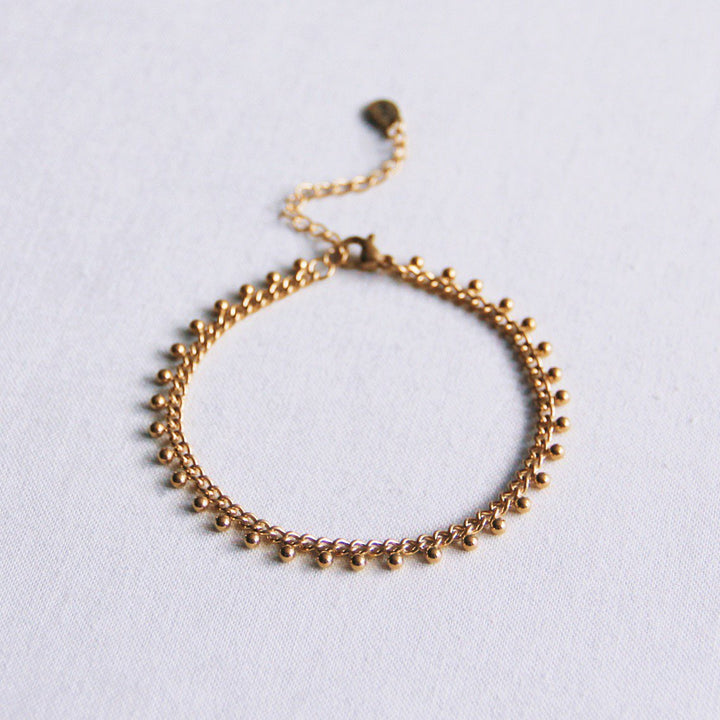 Armband - Kettenarmband mit Kugeln - Gold