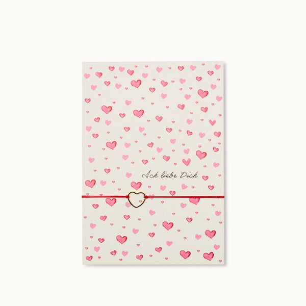 Grußkarte mit Armband: Ich liebe Dich!