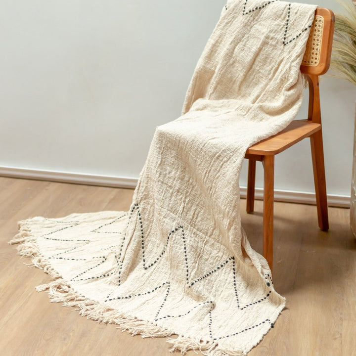 Handgewebte Tagesdecke im Boho-Stil LINGGAH - Bettdecke - Sofadecke - Überwurf