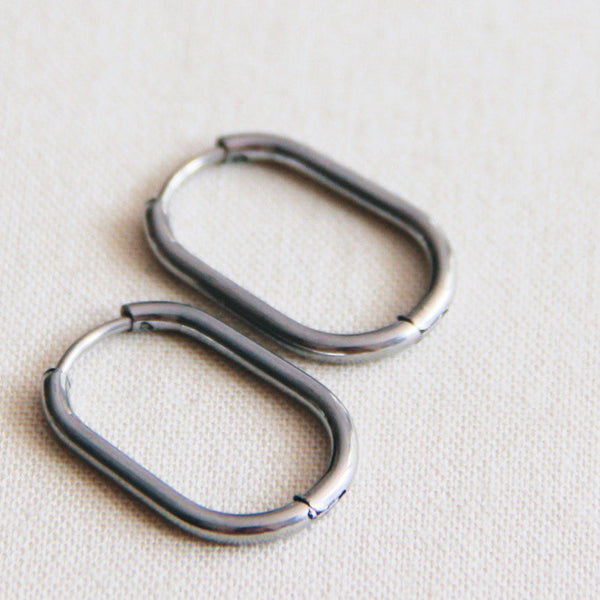 Ohrringe - BASIC 21 - Ovale Creole Silber