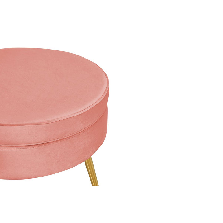 Hocker ARIELLE - Sitzpouf - Rund Samt Rose