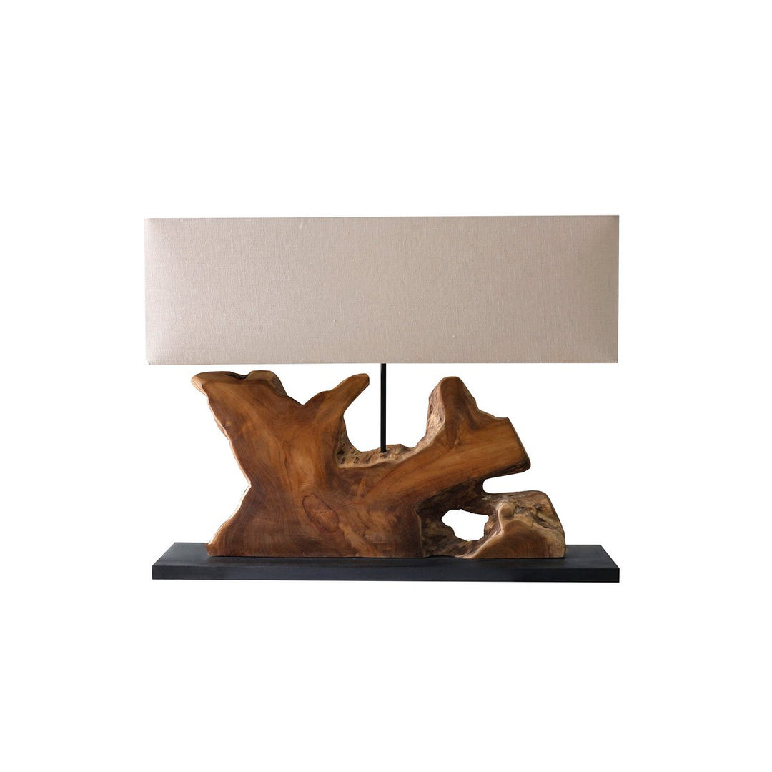 Tischleuchte BREEZE - Deko Lampe - Leinen/Treibholz Natur