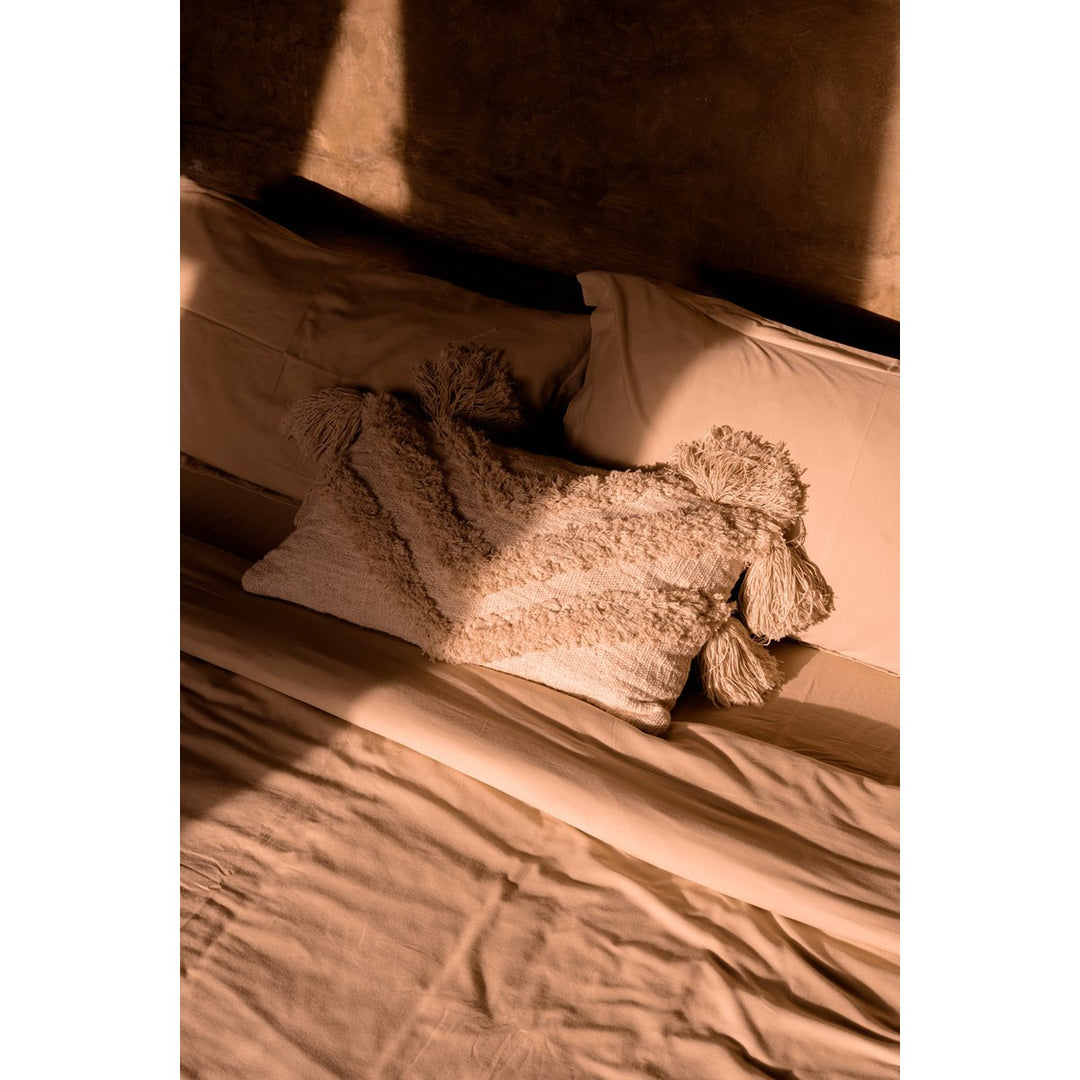 NOMAD TASSEL Kissenbezug mit Quasten - Creme 35x60
