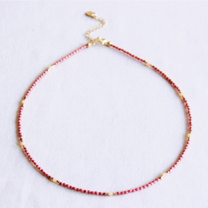 Halskette - Miyuki-Perlen - Cherry Blossom