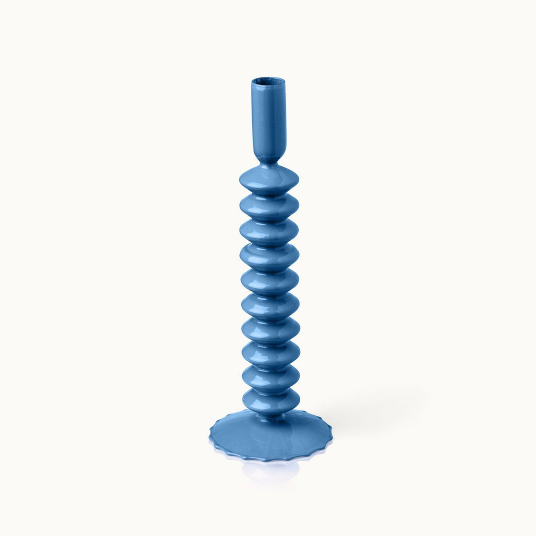 Kerzenständer Glas ZICKZACK BLUE
