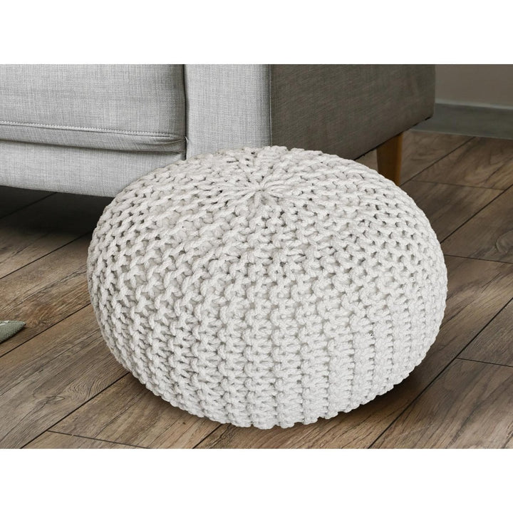 Sitzhocker - Dekohocker - Sitzpouf - Grobstrick Bodenkissen - Fußhocker - Ø55cm - div. Farben