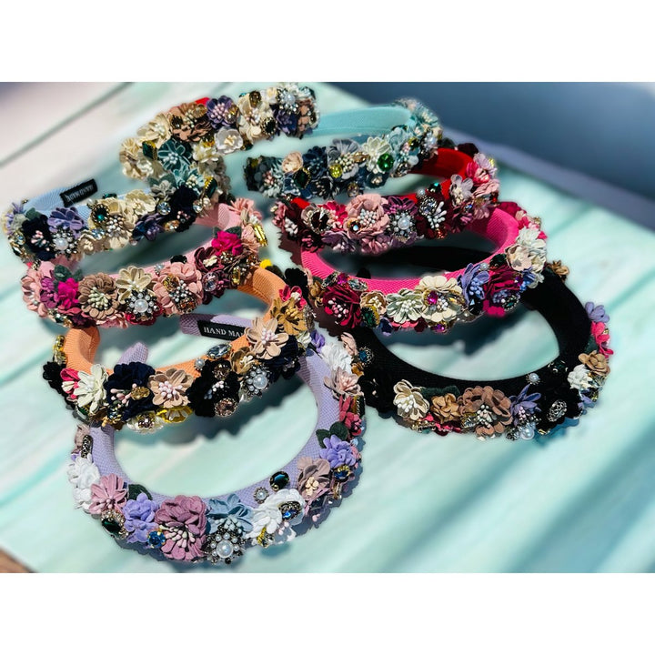 Haarkranz Blumen Haarreif SCHWARZ