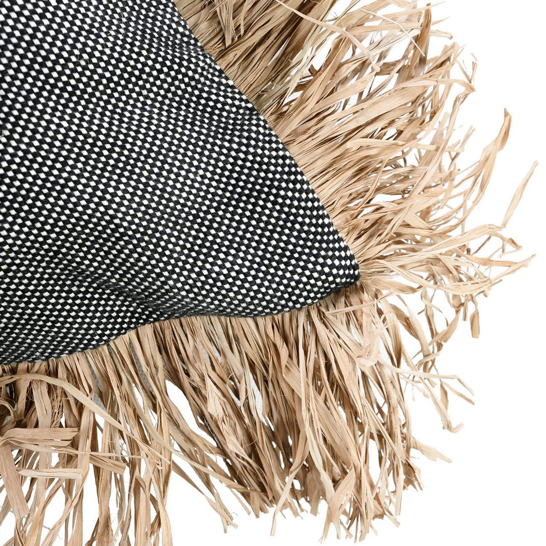 COTTON BONITA Kissenbezug - Baumwolle mit Raffia Fransen 60x60