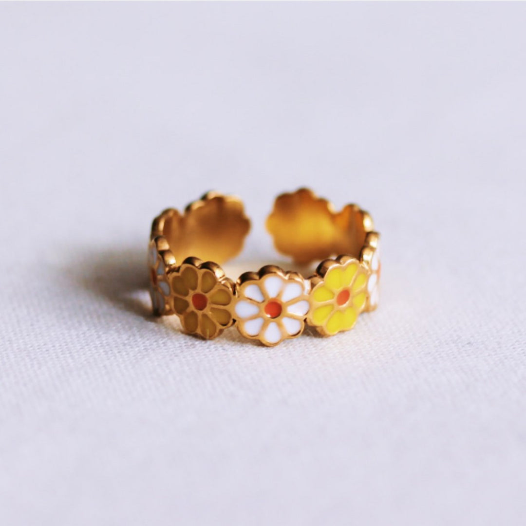 Ring - Gänseblümchen - Weiß/Gelb