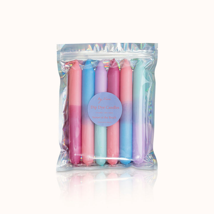 Dip Dye Kerzen 6er-Set SUNSET AT THE BEACH