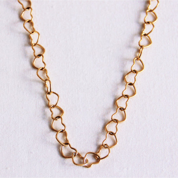 Halskette - Kettenglieder HEARTS Shape klein - Gold