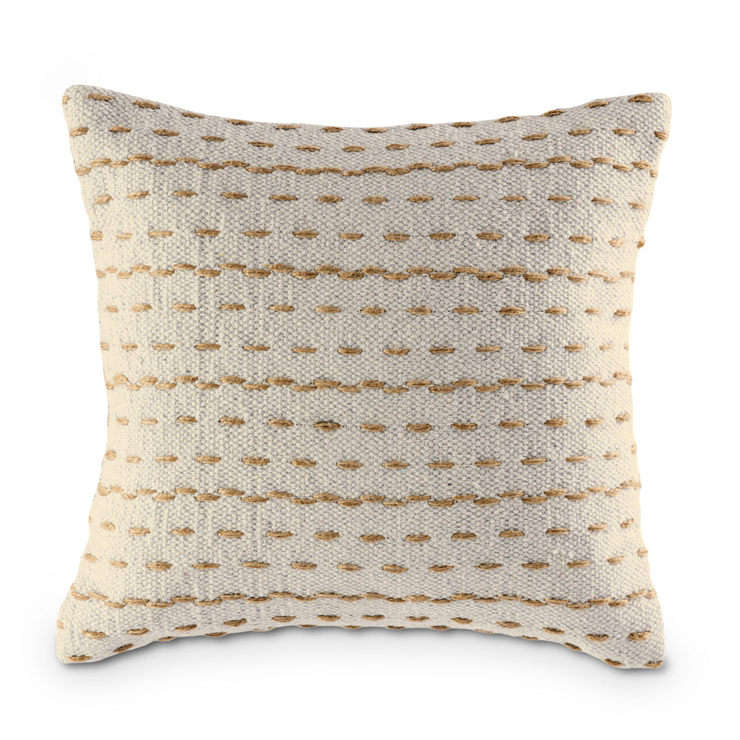 Dekokissen - Sofakissen - Zierkissen - Natur Baumwolle & Jute - 2er-Set