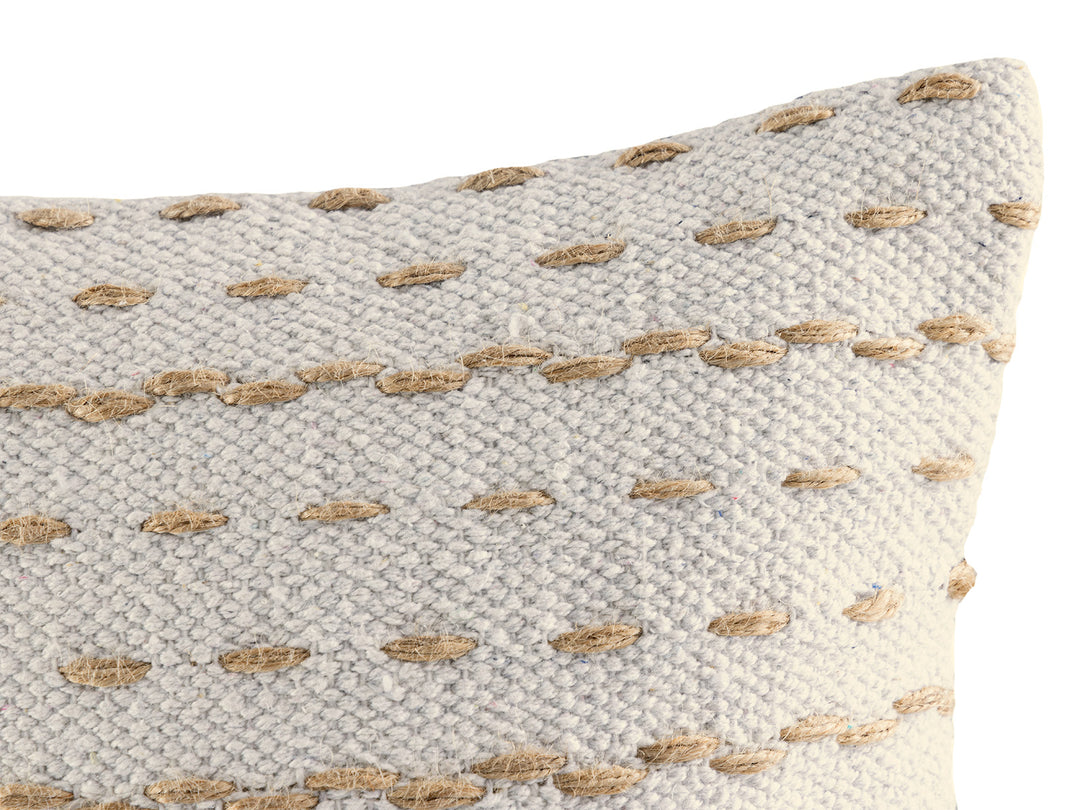 Dekokissen - Sofakissen - Zierkissen - Natur Baumwolle & Jute - 2er-Set