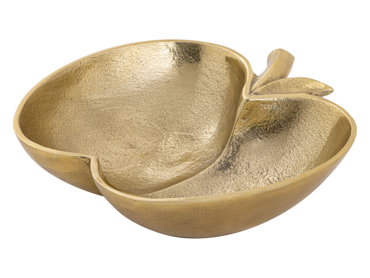 Dekoschale - Snackschale - Schale Apfel-Form - Aluminium gold o. silber