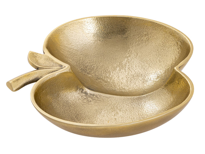 Dekoschale - Snackschale - Schale Apfel-Form - Aluminium gold o. silber
