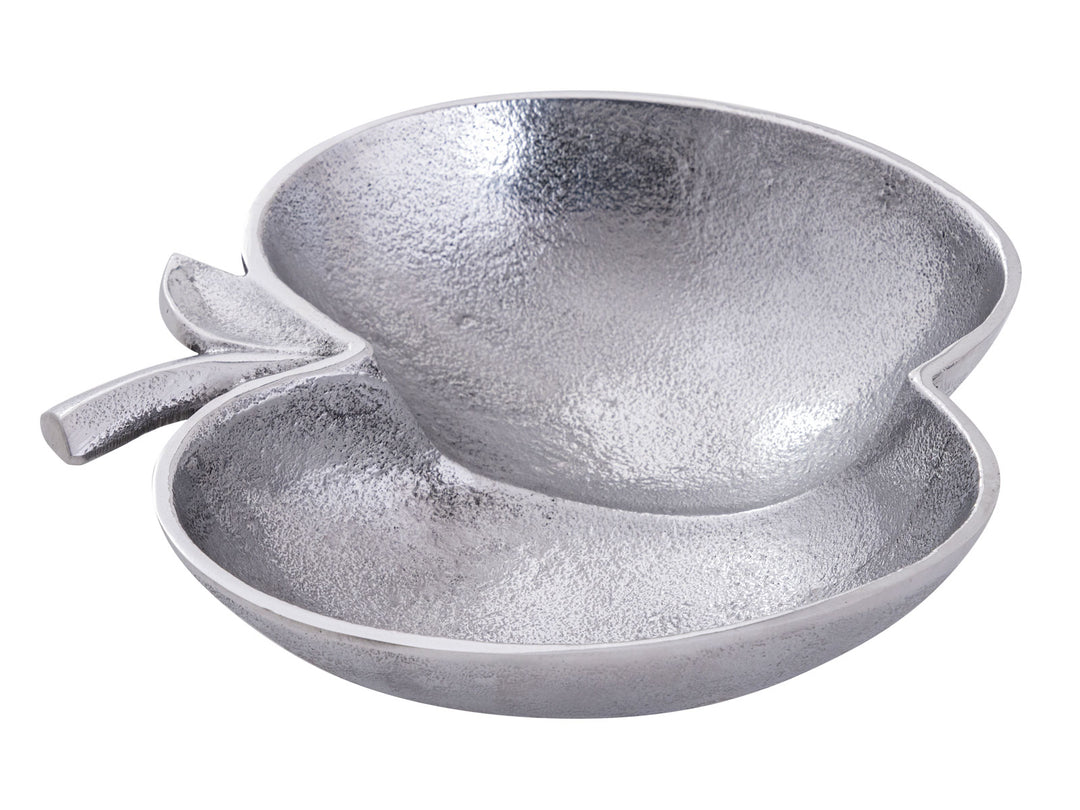 Dekoschale - Snackschale - Schale Apfel-Form - Aluminium gold o. silber