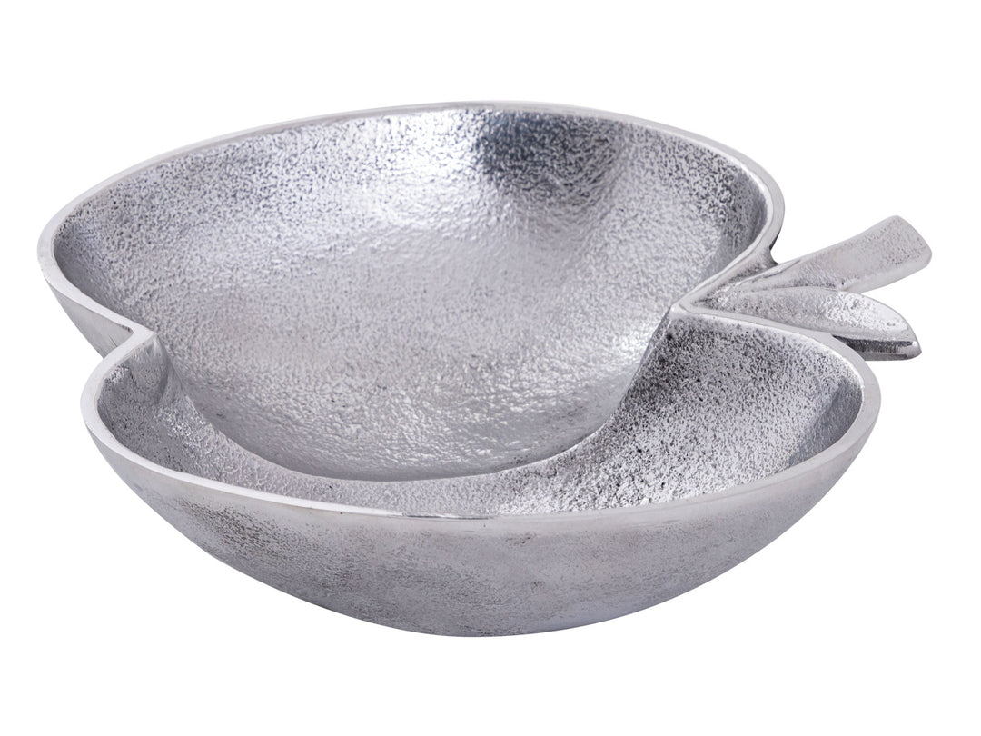 Dekoschale - Snackschale - Schale Apfel-Form - Aluminium gold o. silber