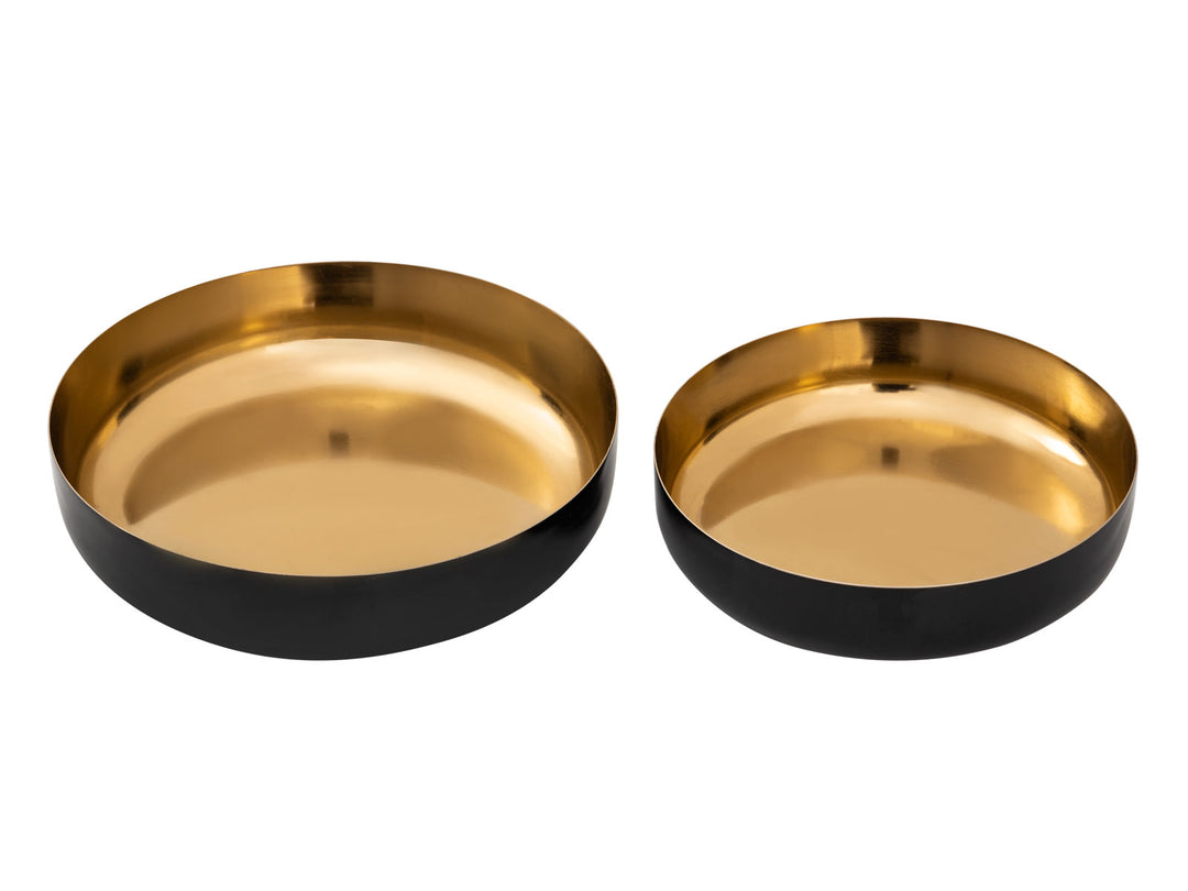 Dekoschalen GLAM - Knabberschalen 2er-Set - Metall/Emaille 2 Farben
