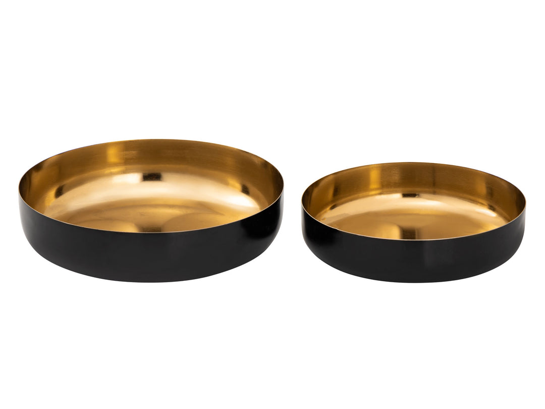 Dekoschalen GLAM - Knabberschalen 2er-Set - Metall/Emaille 2 Farben