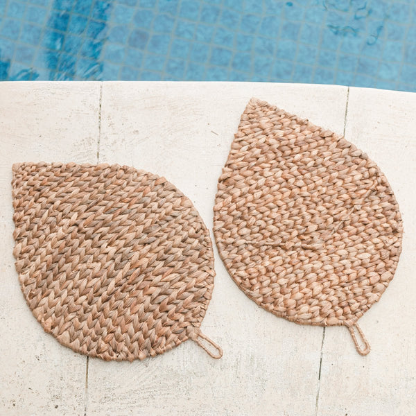 Handgefertigte Boho Tischmatten Sets DITU - Tischsets - Korbmatten - Wanddekor in Blattform