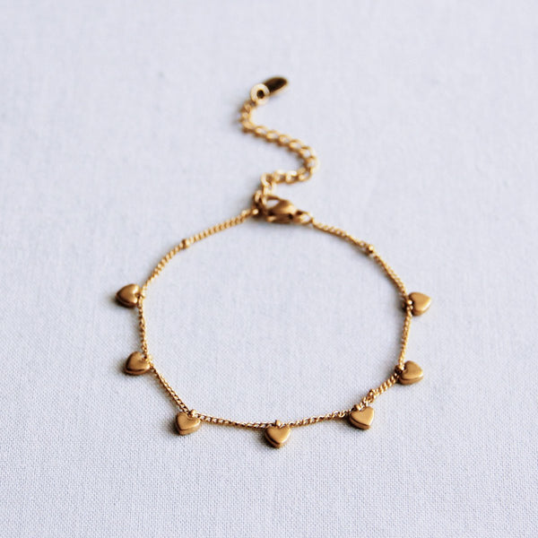 Armband - Charms Mini HEARTS - Gold