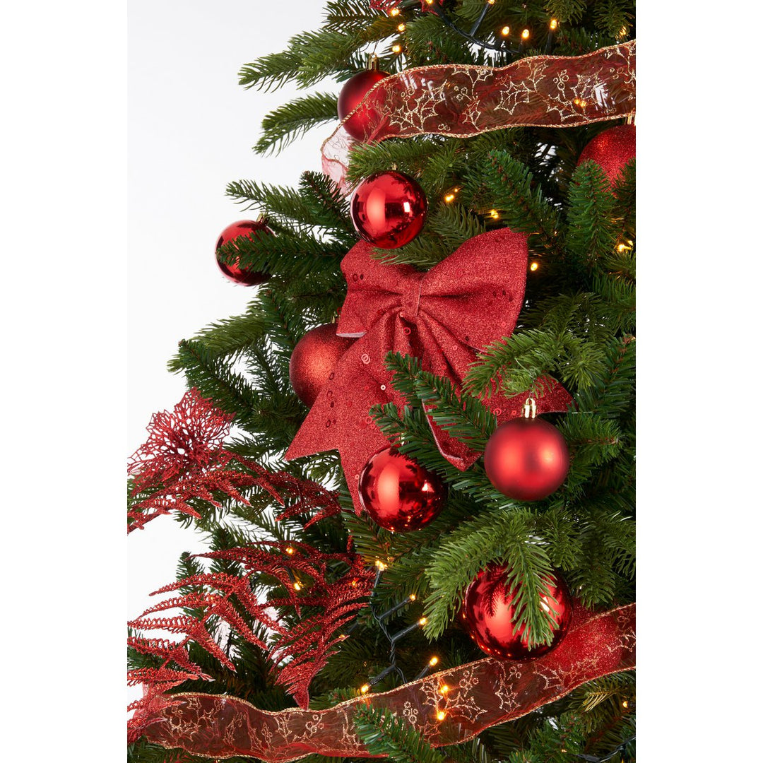 Weihnachtsbaum Dekorationsset - 100 Stück - Kuststoff - Rot