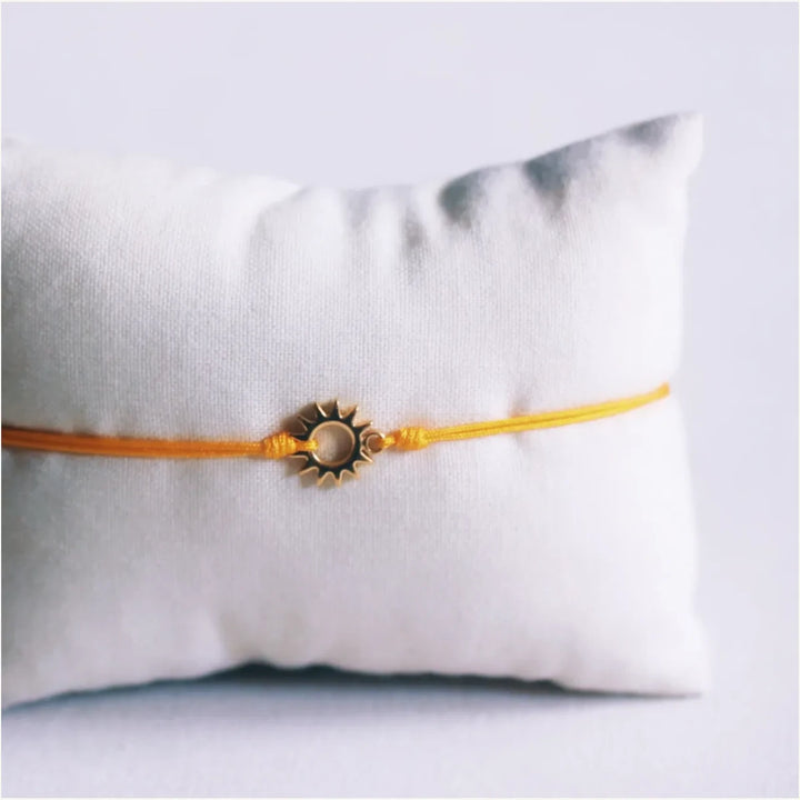 Armband - Satinband Charm Gold SUN - Gelb