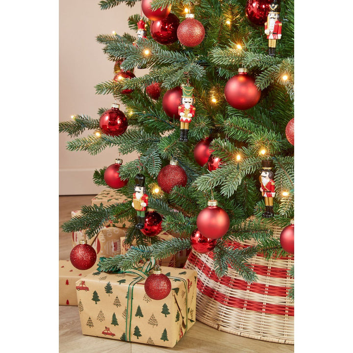 Kugelset - Weihnachtsbaumdeko - Nussknacker rot/grün - 6 Stück