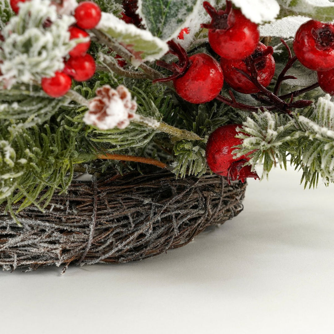Kranz - Weihnachtsdeko mit Beeren & Schnee – Ø40cm