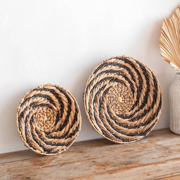 Handgefertigte Boho Wanddeko BANDUNG - Deko Korbschale aus Wasserhyazinthe